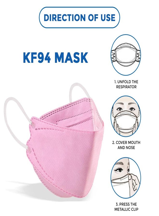 C-Cure KF94 Face Mask Fish Shape For Men & Women | Korean Face Mask With 4 Layer Protection | ISO And CE Certified |Anti Pollution Nose Mask (Pack Of 40) Pink - Image 4